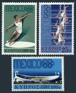 CYPRUS SC#319-321 Mexico - OLYMPIC GAMES (1968) MNH