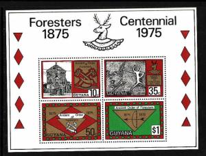 Guyana-Sc#233a-unused NH sheet-Order of Foresters-1975-