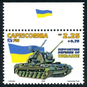 REPUBLIC OF CAPRICORNIA - 2022 - Defence of Ukraine -Perf Iv-M N H-Private Issue