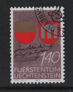 Liechtenstein   #871   cancelled 1987  Coat of Arms