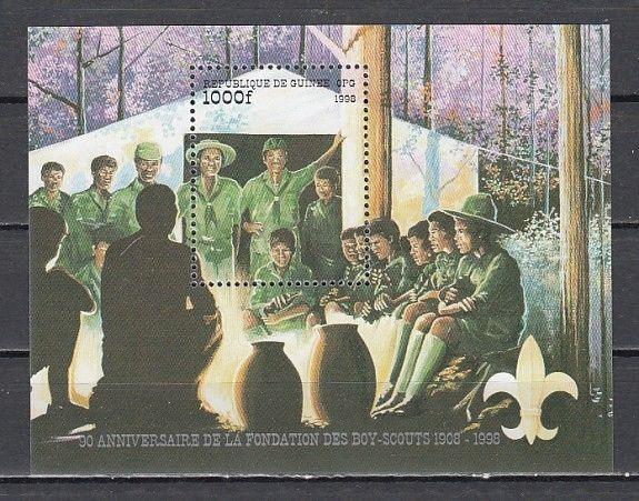 Guinea, 1998 issue. 90th Scout Anniversary s/sheet.