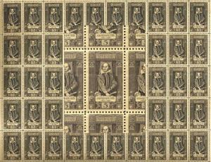 1250 William Shakespere Sheet MNHOGVF Addl free sh 