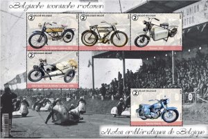 Belgium 2024 MNH Stamps Mini Sheet Old Motorcycles Sport Racing