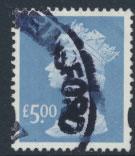 GB QE II Machin - SG Y1749   Used  £5 Azure 2 Bands