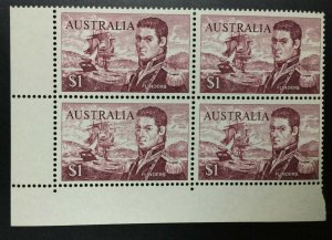 MOMEN: AUSTRALIA SG #401b BLOCK RECUT & PLATE CRACK MINT OG NH £130++ LOT #62211