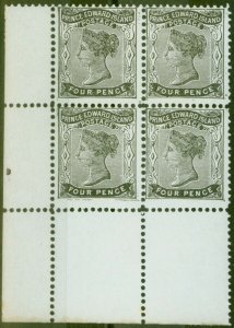 Prince Edward Is 1870 4d Black SG31 Fine MNH Corner Block of 4 