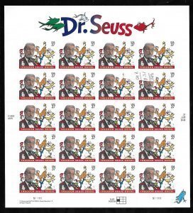 SCOTT  3835  DR. SEUSS  37¢  SHEET OF 20  MNH