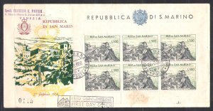 1958 San Marino, View Sheet No. 18, from San Marinno to Venice - FDC