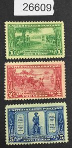 US STAMPS #617-619 MINT OG H  LOT #26609