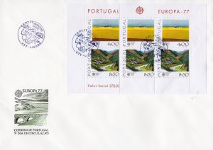 PORTUGAL 1977 Scott # 1333a  Europa CEPT Southern Plains Landscape S/S F.D.C.