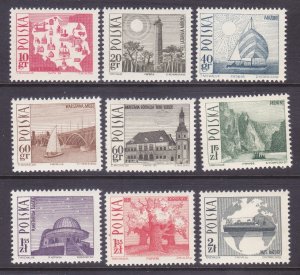 Poland 1439-47 MNH 1966 Various Designs Full Set of 9 Very Fine