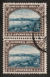 1931 South West Africa Sc #114 - 6a Used pair of stamps Cv$10