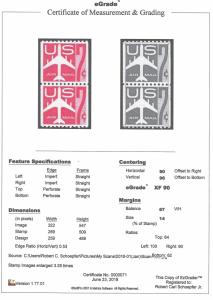 C61 7 cents Jet Silhouette, coil pair Stamp mint OG NH EGRADED XF 90 XXF