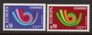 Andorra French 1973 Europa VF MNH (219-20)