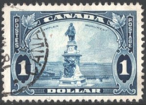 Canada SC#227 $1.00 Champlain Monument, Quebec (1935) Used