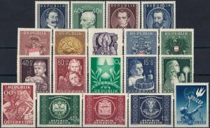 1949 Austria Complete Year set VF/MNH! CAT 311$ only 10% BARGAIN! LOOK!