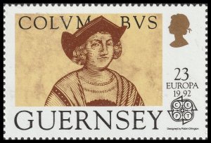 Guernsey 556 Christopher Columbus Portrait 23p single MNH 1992