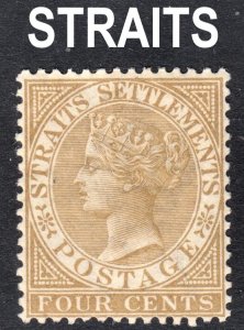 Malaya Straits Settlements Scott 44 wtmk CA pale brown F to VF mint OG H.