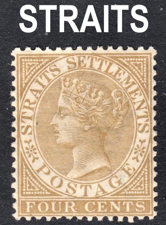 Malaya Straits Settlements Scott 44 wtmk CA pale brown F to VF mint OG H.