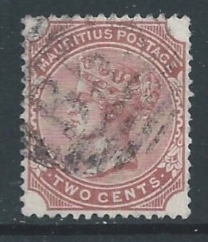 Mauritius #69 Used 2c Queen Victoria - Wmk. 2 - Red Brown