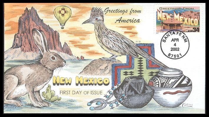 #3591 Greetings From New Mexico Collins FDC