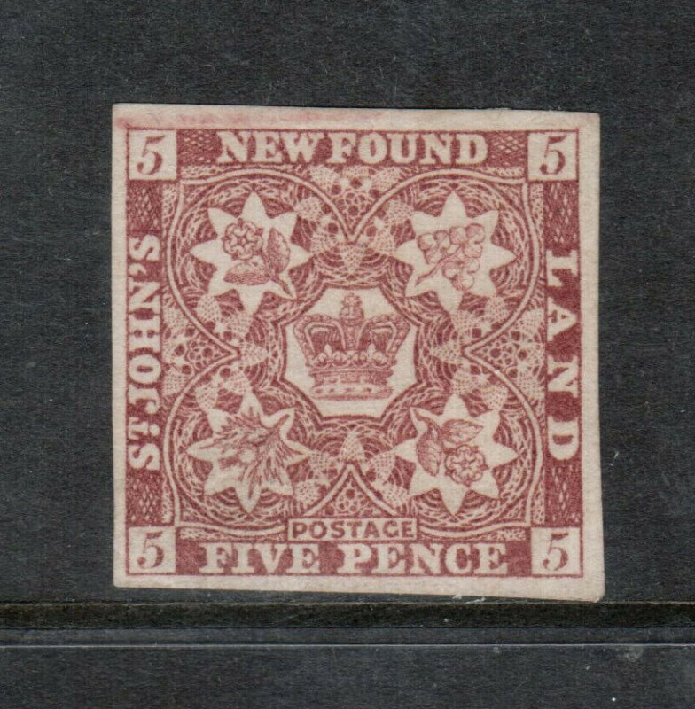 Newfoundland #5 Very Fine Mint Unused (No Gum)