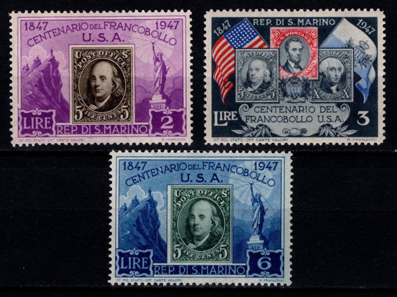 San Marino 1947 Centenary of First USA Postage Stamp, Part Set [Unused]