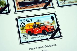 COLOR PRINTED JERSEY 1958-2010 STAMP ALBUM PAGES (198 illustrated pages)