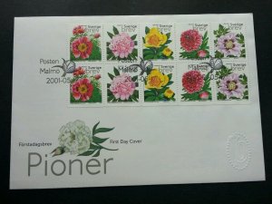 Sweden Flowers Pioner 2001 Flora Plant (stamp FDC)