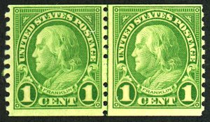 U.S. #597 MINT PAIR OG NH