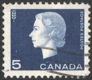 Canada SC#405 5¢ Queen Elizabeth II: Cameo Issue (1963) Used