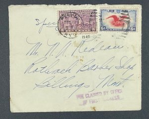 Scott C23 Air Mail/ E12 Special Delivery on Cover  Not FDC    Postal History