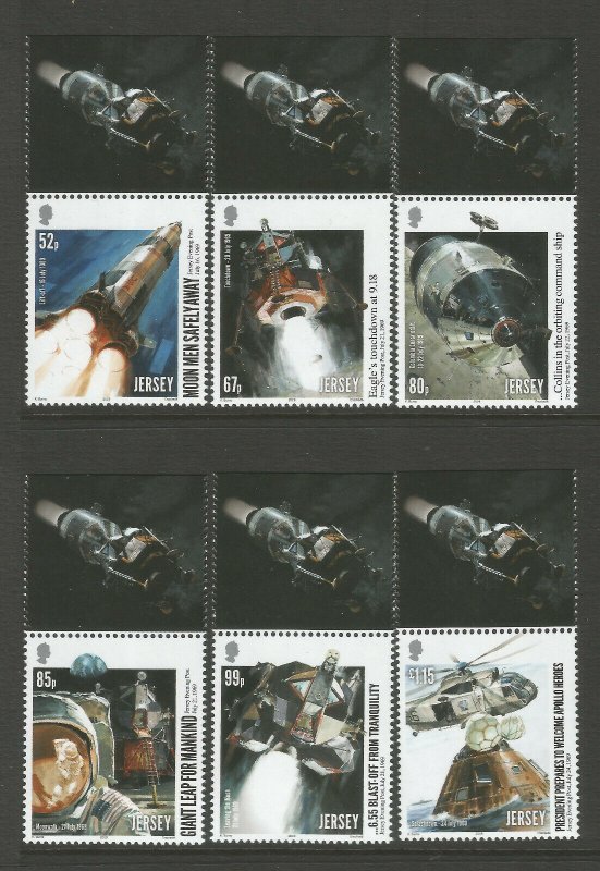 Jersey 2019 Man On The Moon 50th Anniversary 6v Set of Stamps unmounted mint MNH