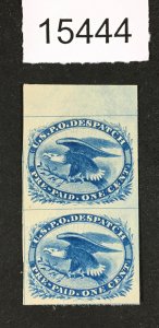 MOMEN: US STAMPS # LO5 UNUSED NO GUM XF PAIR $50++ LOT #15444