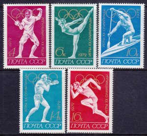 Russia USSR 1972 20th Olympic Games Complete Mint MNH Set SC 3984-3988