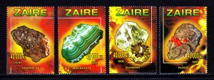 ZAIRE — SCOTT 1450a-1450d — 1996 MINERALS SET — MNH — SCV $27