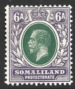 Somaliland Prot, Scott #57; 6a King George V, MH