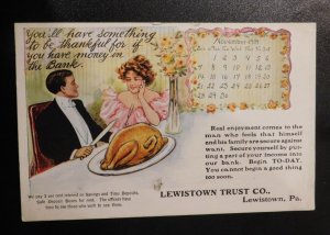 1909 USA Advertisement Postcard Cover Lewistown PA Local Use Trust Company
