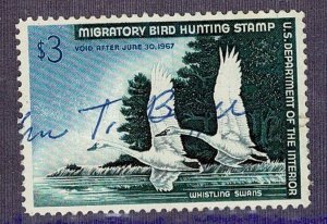 USA #RW33 duck stamp 1967 whistling swans