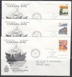 Canada Scott 594-8 Rose Craft FDC - 1972-7 Landscape Definitives