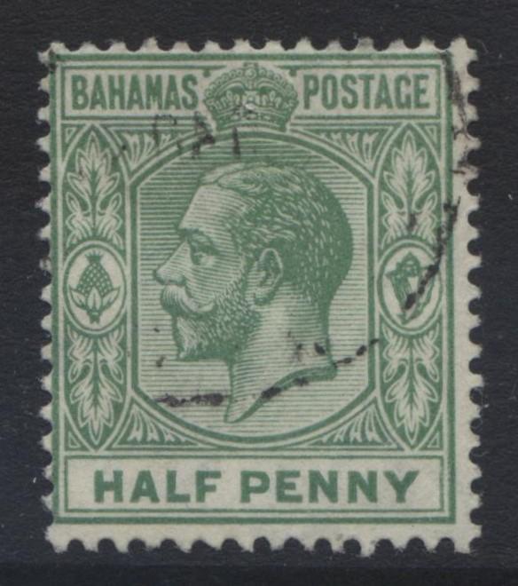 Bahamas -Scott 49 - Definitive - KGV -1912 - VFU - Single 1/2p Stamp