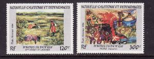 New Caledonia-Sc#C202-3-unused NH airmail-Paintings-1984-