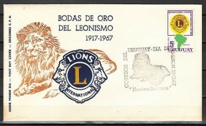 Uruguay, Scott cat. C332. Lion`s International issue. First day cover. ^