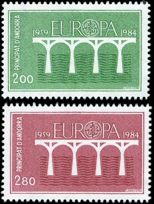 French Andorra 1984 #323-4 MNH. Europa