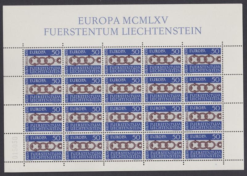 Liechtenstein Ancient Belt-buckle Europa 1965 issue Full Sheet SG#447 SC#400