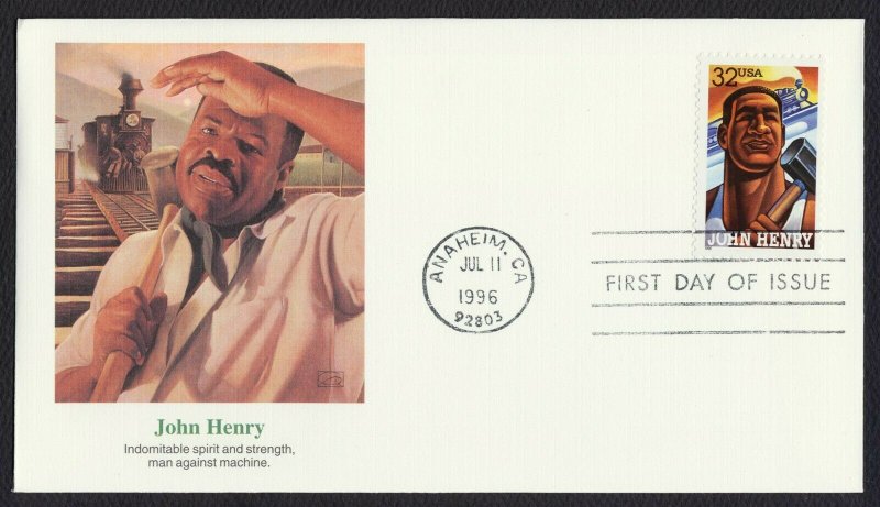 #3083-3086 32c Folk Heroes, Fleetwood FDC **ANY 4=FREE SHIPPING**