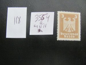 Germany 1924 MNH  MI. 355Ya VARIETY  XF 400 EUROS (118)