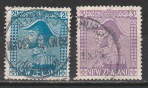 NEW ZEALAND 1926 KGV ADMIRAL 2/- AND 3/- USED