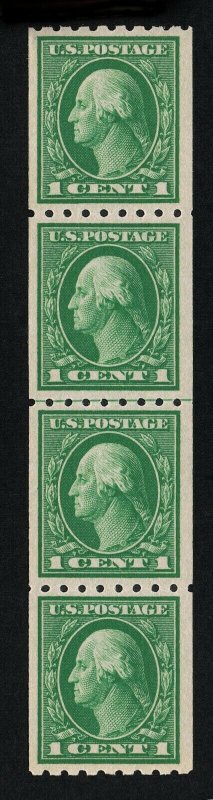 EXCEPTIONAL GENUINE SCOTT #410 MINT OG NH LINE PAIR STRIP OF 4 STAMPS PSE CERT 