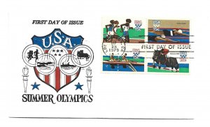 1791-94 Summer Olympic Jack Davis block of 4, FDC